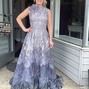Chic Silver and Purple Wedding Dress
